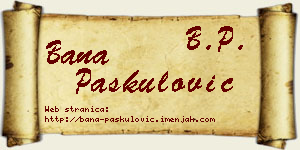 Bana Paskulović vizit kartica